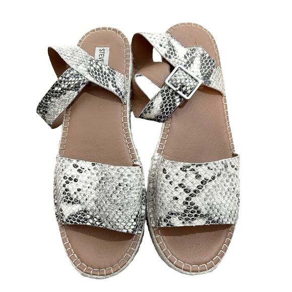 Steve Madden Black White & Gray Cabo Snake Print Espadrille Sandals, Size 10M - Picture 6 of 12